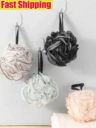 1pc Premium Bath Sponge, New Bath Flower, Soft & Durable Cute Girl Bath Sponge, Bath Scrubber, Loofah Bath Sponge, Soft Loofah Bath Sponge, Loofah Bath Sponge With Drawstring, Body Bathing Sponge, Loofah Towel Suitable For All Skin Types, Travel Essentials, Cleaning Supplies, Loofah, Bath Sponge, Scrubbing Bath Sponge