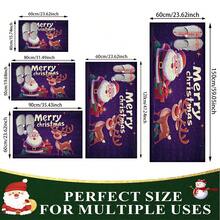 1 Stück Fußmatte mit Weihnachtsmann- und Elchmuster, rutschfeste Fußmatte aus Spezialfaser, geeignet für Feiertagsdekoration, Küche, Badezimmer, Esszimmer, Schlafzimmer, kann als Weihnachtsgeschenk verwendet werden