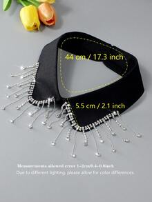 1pc Vintage Studded Pearl Beaded Detachable Collar, Handmade Luxury Sparkling Exaggerated Punk Style Collar For Women, Versatile Tassel Accessory For Dress For Christmas Decor,Graduation Outfit,Disco - Multicolor - View 10