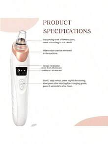 1个女士黑头吸出器，面部毛孔清洁器，5档可调节吸力黑头导出器 - USB充电式成人面部毛孔清洁套装，多功能清洁工具，附带清洁说明 - BT8826吸黑頭 - 查看 6