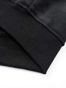 Men's Casual Hooded Sweatshirt With Drawstring, Loose Fit, Full Zip Design, Pocket, Grey Tie Dye Pattern, Suitable For Everyday Casual Wear, Spring/Autumn, Long Sleeve Top - Black - View 8