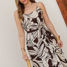 Vestido Feminino Floral Plissado Verão 0258-1 - Preto e Branco - Visão 3