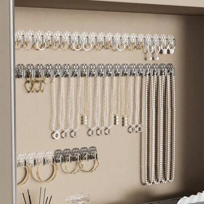 5 pezzi/10 pezzi Ganci adesivi per specchio da bagno e armadietto dei gioielli, ganci da parete piccoli, portaoggetti, senza bisogno di foratura, alta capacità di carico, rimovibili, spazio illimitato, impermeabili, minimalisti ed eleganti