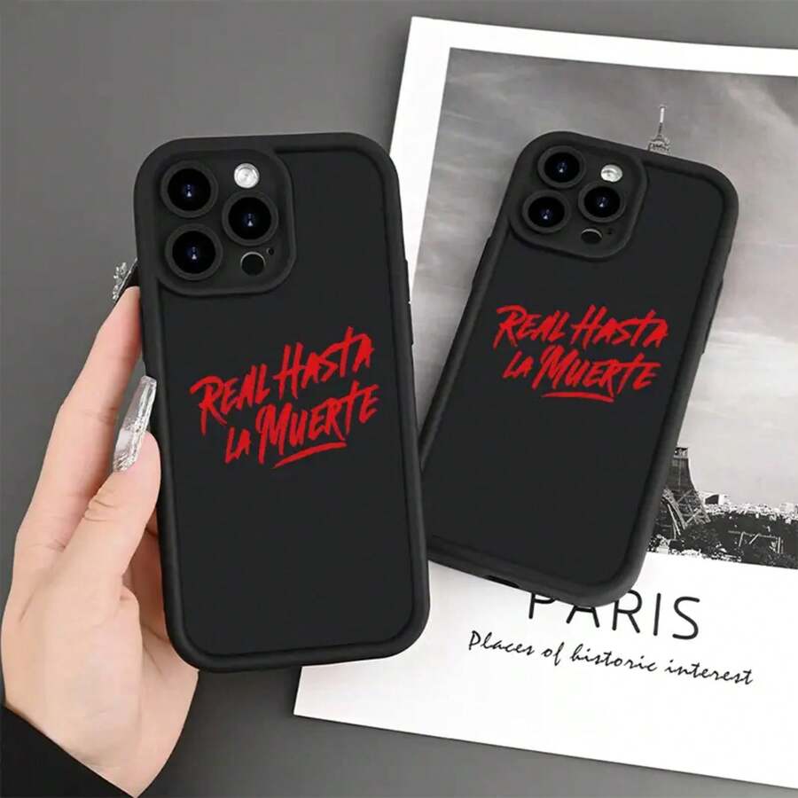 Brand New Phone Case With A Gap Design, Featuring Cool Red Text Patterns, Suitable For IPhone 16, 15, 14, 13, 12, 11 Pro Max Plus, 8, 7, SE2, SE3, XS, XR, And Other Smartphones. - Trộn màu - Xem 1