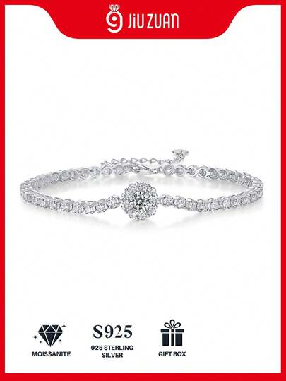 سوار تنس من الفضة الإسترليني عيار 925 مرصع بالموسانيت، لا يسبب الحساسية، بطراز الهيب هوب، فاخر، متعدد الاستخدامات، مناسب لعيد الحب، عيد الأم، الزفاف، الذكرى السنوية، عيد الميلاد، المناسبات الرسمية والاستخدام اليومي