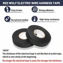 Wiring Harness Tape High Temp Wire Cable Loom SelfAdhesive Fabric Tape For Electrical Automotive Engine Harness Wrap Protection Noise Damping Cables Fixed 3 4 Inch X 50 FT 5 Rolls