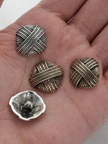 10pcs/Set Vintage Textured High-End Metal Buttons, Suitable For Coats, Sweaters, Uniforms, Suits, DIY Sewing Accessories - Multicolor - View 8