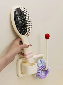 1pc Hair Comb Storage Rack, Hair Band Storage Rack, 2 In 1 Storage Rack, No Drilling Required, Suitable For Most Combs, Suitable For Home Or Salon Use, Space-Saving Hygienic Design, Suitable For Showers And Sinks, Bathroom Wall-Mounted Storage Rack - Multicolor - View 7