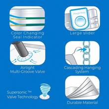 Smart Design MagicBag Instant Space Saver Storage Hanging Extra Large Dress Set Of 2 Vacuum Compression Bags Total Airtight Double Zipper