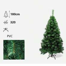 Nuevo árbol de Navidad de PVC, árbol de Navidad artificial, árbol de madera dura de PVC, árbol de Navidad verde, decoración de árbol de 60 cm, 90 cm, 120 cm, 150 cm, 180 cm y 210 cm, adecuado para decoración navideña de hogar, jardín, centro comercial y restaurante. - Verde - Ver 13
