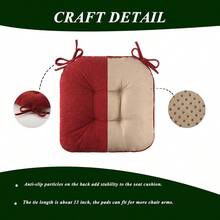 Set Of 4 Chair Cushions For Dining Chairs Non Slip Office Chair Cushion With Ties Premium Seat Cushion 18x18 Inches Comfortable Kitchen Chair Pads Indoor Red - 紅色 - 查看 5