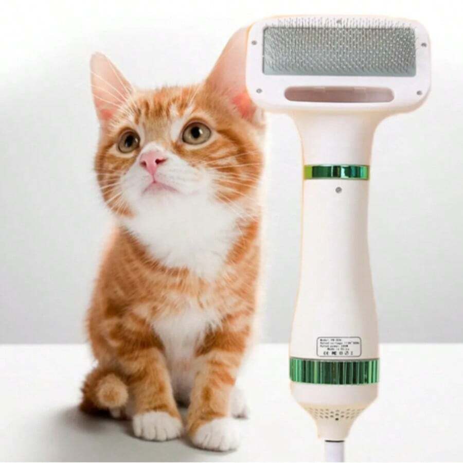 2 En 1 Secador De Pelo Para Mascotas Con Peine Automático Color Blanco - Blanco - Ver 1