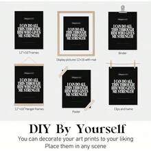 Wall Art Posters Locomiss Black And White Christian Wall Art Decor Posters, Modern Bible Verse Prints, Minimalist Jesus Scripture Prayer Room Art Wall Decor, Inspirational Bible Posters Bedroom Office Living Room,Set Of 4 (8x10 Unframed) - MX-黑色 - 查看 6