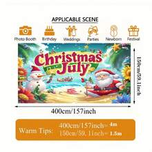 1 قطعة خلفية لحفلة عيد الميلاد الاستوائية في يوليو - قماش لحفلات العطلات الخارجية والداخلية مع رجل الثلج والسانتا كلوز الهاواي، مناسبة لحفلات التقاعد والحانات والحفلات والاحتفالات بالعام الجديد ومهرجان الربيع، متوفرة بأحجام متعددة للاختيار - متعدد الألوان - مشاهدة 6