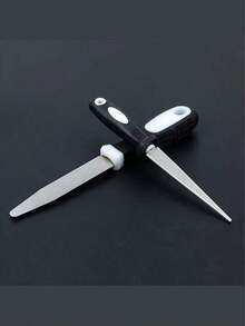 Premium Diamond-Coated Sharpening File For Scissors, Knives, And Garden Tools - Dual-Sided Flat And Curved Design For Efficient Sharpening - Durable Metal Construction For Long-Lasting Performance - Black - View 4