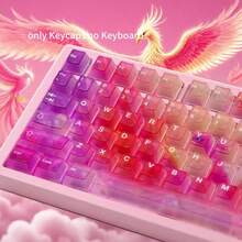 122 Keys Phoenix Rebirth Translucent ABS Keycaps, Cherry Profile, Suitable For Mechanical/Magnetic Keyboard