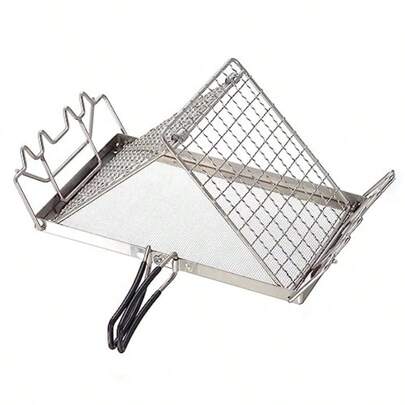 Folding Camp Stove Toaster Stainless Steel Bread Toaster Rack For Camping Backpacking Picnic