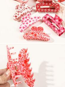 玫瑰心形发夹，情人节发饰，情人节装饰品，额头发夹，贴合头型，彰显个人风格，佩戴舒适，不刺激头皮。时尚高端。发夹，发夹固定器，发夹扣。情人节礼物，用于头发装饰。新款冬秋发夹。不刺激头皮。时尚爪夹，冬季发夹