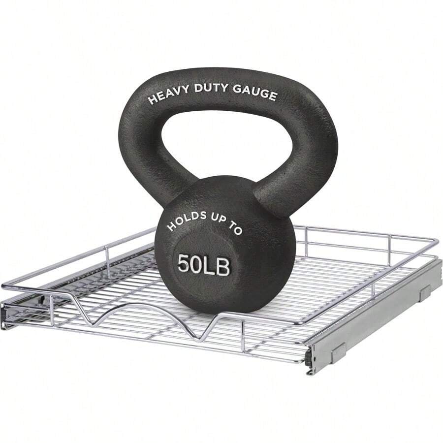 Hold Nâ€™ Storage Pull Out Cabinet Drawer Organizer Heavy Duty Slide Out Shelves 14â€ W X 21â€ D Requires At Least A 151 4â€ Cabinet Opening Steel Metal Chrome Finish