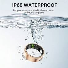 Smart Ring Health Management Independent Charging Compartment Compatible With Android  8 Sports Modes 3 Data Measurement Functions IP68 Waterproof Smart Health Ring Black 8