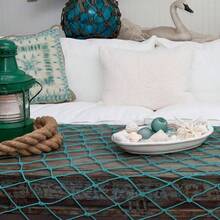 Decorative Fishing Net 5x10 Ft, 2 Pack Large Aqua Picture Fish Net, Wall Photo Hanging Fishnet Nautical Ocean Themed Hawaii Beach Under Sea Party Decorations - Beige-aqua-12 - View 5