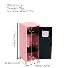 Caja de joyería tipo gabinete de almacenamiento mini, artesanía de pulverización de hierro para almacenar cosméticos, joyas, herramientas de belleza, adecuada como regalo de Navidad, Halloween