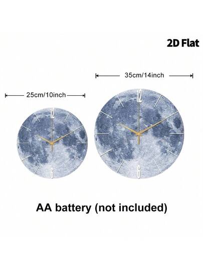 2D Flat 1pc Creative Home Moon Wand Clock, Ultra Quiet Quartz Movement, No Ticking Sound, ation Painting Klok Living Room, Bedroom Office, able Watch, Unique Personalized, Clear Reading Time, In Bedroom, Studio, Ho Study, Kitchen Cafe, Perfect Family Friends view 5