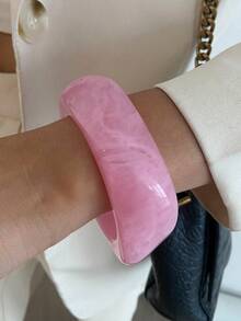 1 Stück/3 Stücke/Set Bohème geometrisches Vintage-Armband aus glattem Harz in Trommelform, luxuriös, lässig, für den Alltag, Paare, Urlaub, Party, Streetstyle, geschwungenes Metallarmband als Geschenk (Material und Farbe des Armbands können vom tatsächlichen Produkt abweichen)