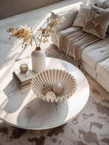 Large Decorative Bowl, White Decorative Bowl, Home Decor - Pleated Bowl - Wavy Bowl - Scalloped Bowl - Fashionable Key Bowl, Suitable For Entryway Table - Multicolor - View 3