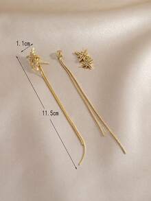 1 Pair Minimalist Stylish Multi-Spike Tassel Earrings, Suitable For Women's Daily Wear, Gift For Friends, Christmas Gift
