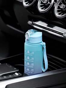 1pc 280ml/750ml/2000ml Large Capacity Purple Gradient PC Water Bottle, With Sticker Sports And Fitness Portable Straw Cup, For Home And Travel Outdoor Use