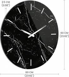 Modern Wall Clock - 23.62 Inch Frameless Marble Glass Wall Clock With Roman Numerals, Non-Ticking Large  Decorative Clock - SF-MC586 - Xem 2