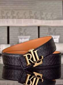 1条轻盈奢华男士黑色多色字母合金光滑扣可调节多功能S型皮带，送给爸爸、亲戚和男友的完美礼物，复古富豪风，适合秋季/都市穿搭，经典圣诞冬季时尚日常男士男友礼物 - 彩色 - 查看 4