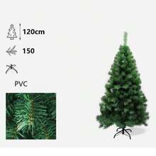 Nuevo árbol de Navidad de PVC, árbol de Navidad artificial, árbol de madera dura de PVC, árbol de Navidad verde, decoración de árbol de 60 cm, 90 cm, 120 cm, 150 cm, 180 cm y 210 cm, adecuado para decoración navideña de hogar, jardín, centro comercial y restaurante. - Verde - Ver 15