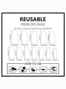 24 piezas Pegatinas de uñas de Navidad de tamaño mediano con acabado mate, diseños de copos de nieve y renos de colores variados para decoración de uñas