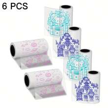 Colorful Transparent Sticker Paper - Pink, Blue & Green Printing Effect Mini Printer Refill Sheets For Journaling, Photos, Study Notes, And Office Supplies