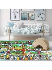 1张热门游戏场景地图 - 快乐农场交通停车场景地图，游戏垫，防水垫，城市主题，城市交通地图游戏垫，多主题交通路线地图（本产品为地图，非地毯。材质为无纺布，非涤纶。） - 彩色 - 查看 10