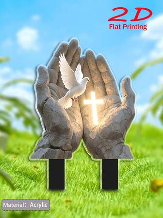 1pc Praying Angel, Cemetery Angel Memorial , Acrylic Garden , Ground Mounted, Outdoor Memorial Decor, Easter Memorial, No Electricity Required