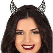 Fiestas Guirca Diadème avec cornes scintillantes pour costumes d'enfants et de jeunes, accessoire décoratif durable et brillant pour cosplay, déguisements et fêtes à thème, idéal pour Halloween et événements amusants - Multicolore - Voir 1
