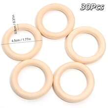 5/10/20/30/50pcs Natural Wooden Rings, Beads, Rings, Pendants, (3/4.5/5.5/7mm) Thick Smooth Unprocessed Wooden Rings, For DIY Crafts, Artworks, Carving, Weaving, Lace, Hanging Decor, Home Decor, Painting Decor, Curtain Rings, Napkin Rings, Sewing, DIY Jewelry Making