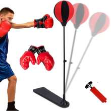 Adjustable Height Boxing Equipment With Boxing Gloves | Sports Toy - Black - View 2