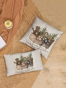 4 Stück Weihnachts-Samt-Kissenbezüge mit weicher Haptik, Weihnachtsmann, Weihnachtszahlen, Rentier, Schneemann, Schneeflocke, aus hypoallergenen Polyestermaterial, mit unsichtbarem Reißverschluss, ohne Füllung, geeignet für Heimdekoration, Wohnzimmer, Zierkissenbezüge, Kissen, Sofakissen, Heimdekoration, Kissenbezüge, weiche Pads.