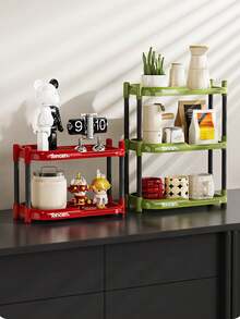 1pc Desktop Storage Rack, Large Capacity Organizer Shelf For Office, Home, Bedroom, Living Room, Kitchen, Multi-Layer Multi-Function