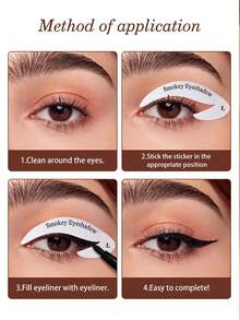 Eyebrow Template Set Without Bracket Eye Shadow Template - Simple Eyebrow Shape - Symmetrical Eyebrow Hands-Free Template - Reusable Eyeliner Pencil Template, Eye Shadow Template, Professional Eye Makeup Template, Beginner Quick Makeup Tool, Eyeliner Pencil Template Set - Multicolor - View 4
