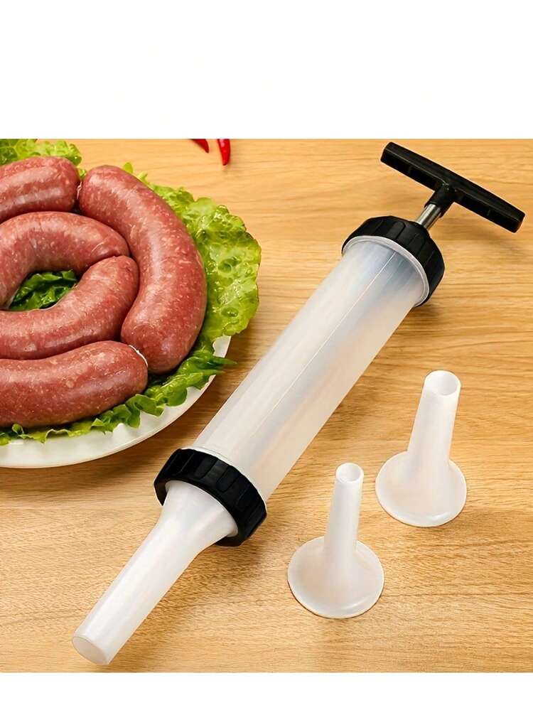 1 套手动香肠填充器，1 个香肠填充器 3 口手动肠泵 - 易于使用的香肠工具，适合家庭使用 - 白色 - 查看 9