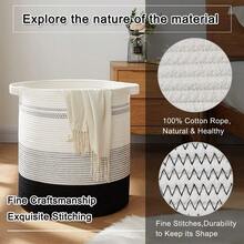 OIAHOMY 80L Laundry HamperStorage Basket With Handles Decorative Basket For Living Room Woven Storage Basket For Toys Bin Pillows Blankets Clothes20x18inGradient Dark - GradientDark - View 3