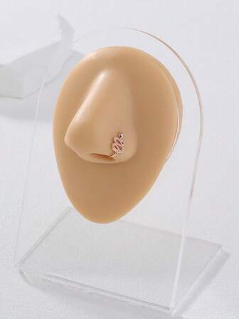 1 件微镶嵌锆石蛇形 U 形假鼻环，女士穿孔首饰