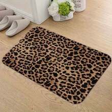 1PC Floor Mat--Leopard Print Bathroom Rug, Non-Slip Absorbent Washable Floor Mat, Decorative Entryway Doormat For Bedroom, Living Room, Bathroom - Ideal For High Traffic Areas, Machine Washable, 20x32 Inch--MatSoft, Comfortable And Easy To Clean, Suitable For Hallway Bathroom, Bedroom, Kitchen, Porch, Laundry Room, RV Outdoor Decoration Holiday Decoration Three Sizes Available Halloween Door Decor Fall Decorations For Home - màu đen - Xem 1