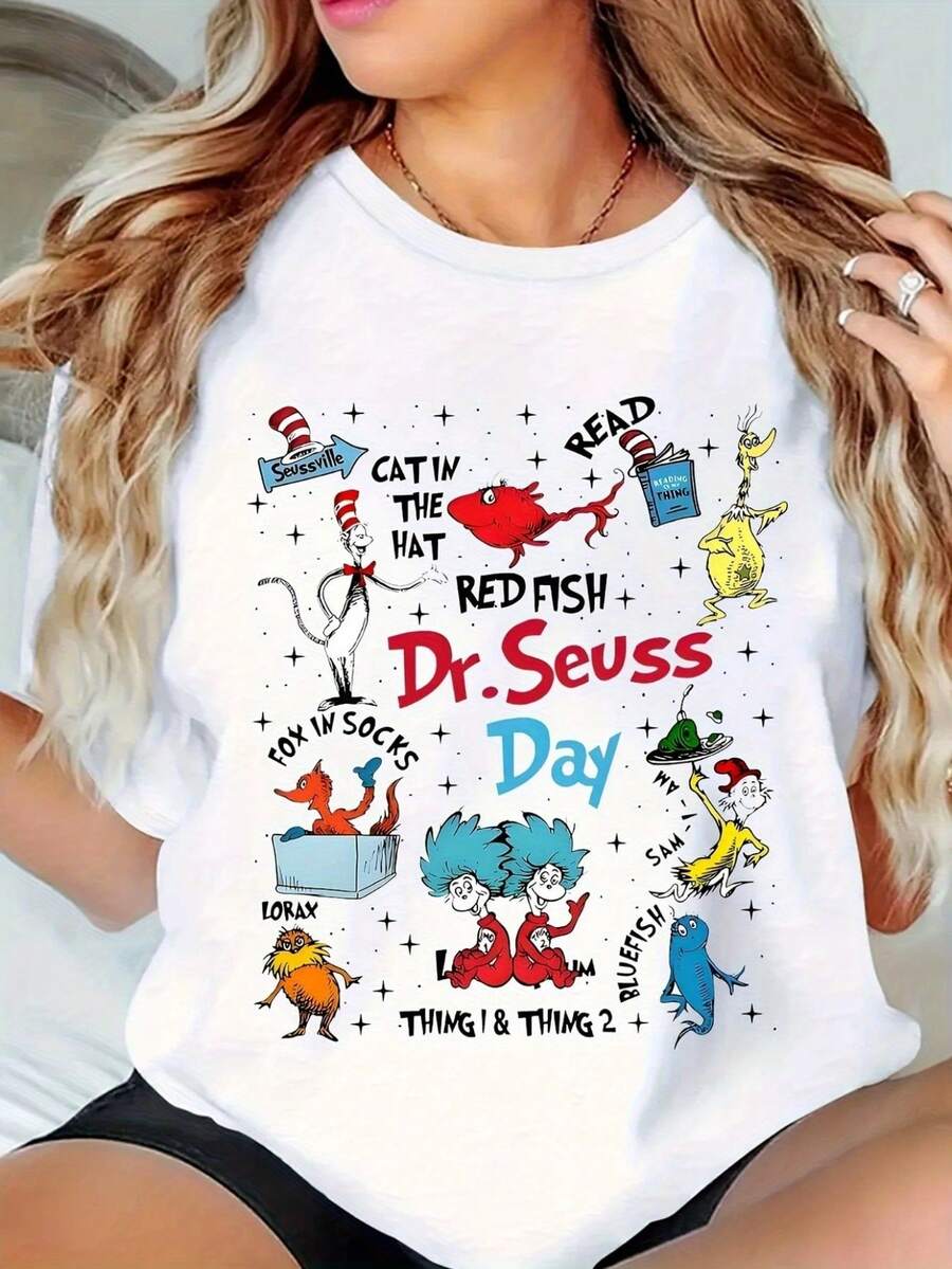 Breathable Summer Top For Daily Wear & Parties, Machine WashableRelaxed Fit Neutral Style T-Shirts - trắng - Xem 1