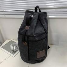 Mochila de viaje para portátil para hombre Bolsa de viaje Mochila Organizador de almacenamiento Mochila Lona Bolsa de viaje de gran capacidad para viajes de escalada en roca a la deriva - Negro - Ver 4